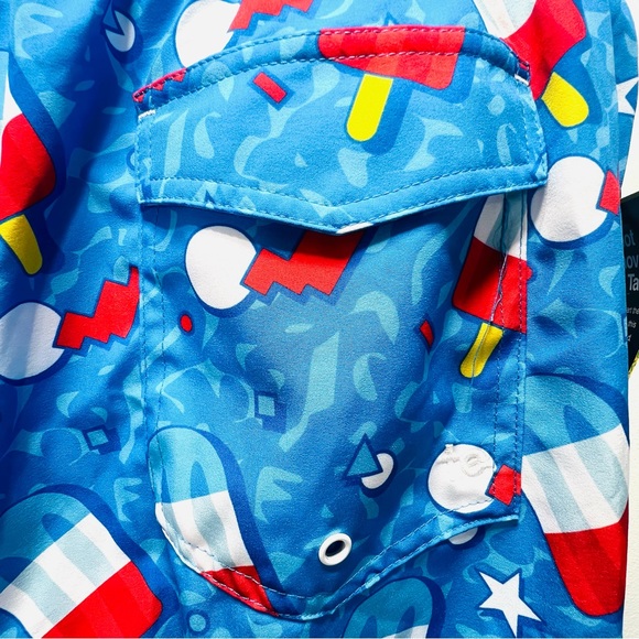 TIPSY ELVES Retro Patriotic Pops Stretch Swim Trunks Shorts 4XL NWT Big & Tall - Picture 7 of 11